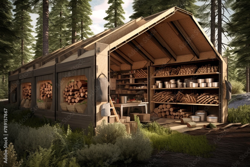 Image showcasing Deep Forest Off-Grid Cabin Concepts: Bear-Proof Food Storage & Cedar ...