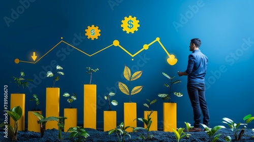 Businessman Analyzing Financial Growth Charts. Generative ai © Scrudje
