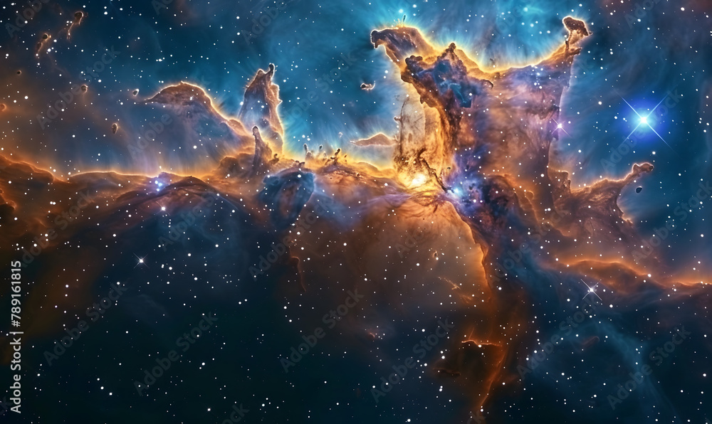 Fototapeta premium Stunning Cosmic Nebula Captured in Vivid Detail, Generative AI