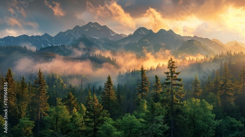 Sunset under Tatra Mountains