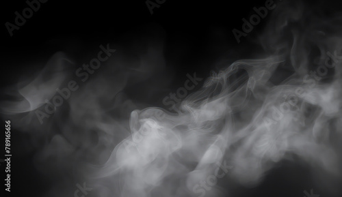 White smoke on black background, smoke effect, white cloud, fog, foggy, smoky, smog, smoke overlay, black and white.