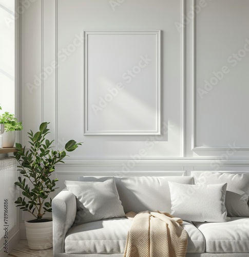 Living Room With Couch and Plant