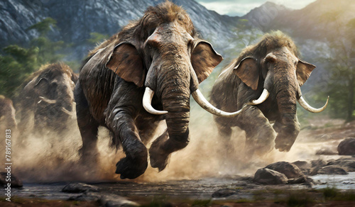 Prehistoric mammoths photo