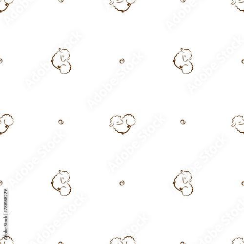 seamless animalistic pattern with  lambs, stylized images, vector