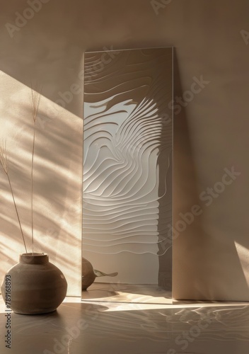 Vase and Mirror on Wall