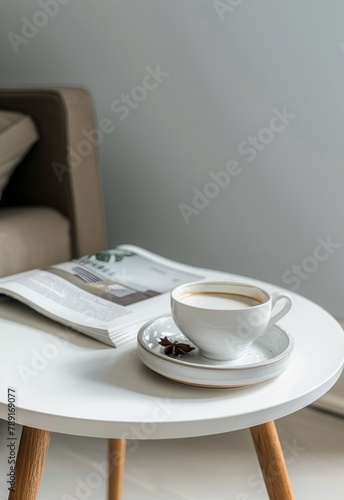 A Cup of Coffee on a White Table