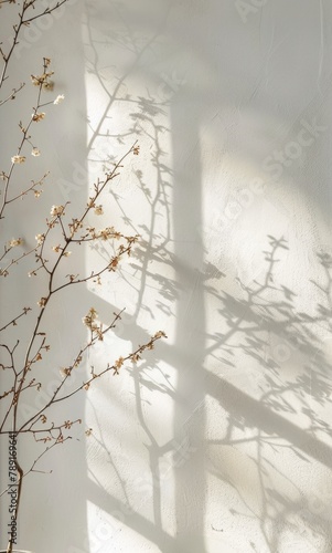 Tree Branch Casting Shadow on Wall