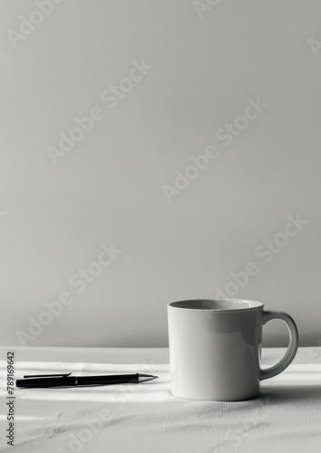 White Coffee Cup on Table