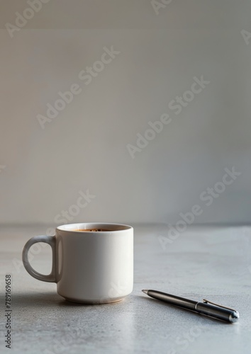White Coffee Cup on Table