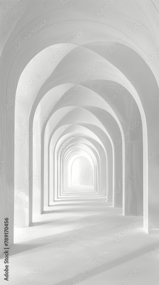 Long White Tunnel With Light at the End Long White Tunnel With Light at the End