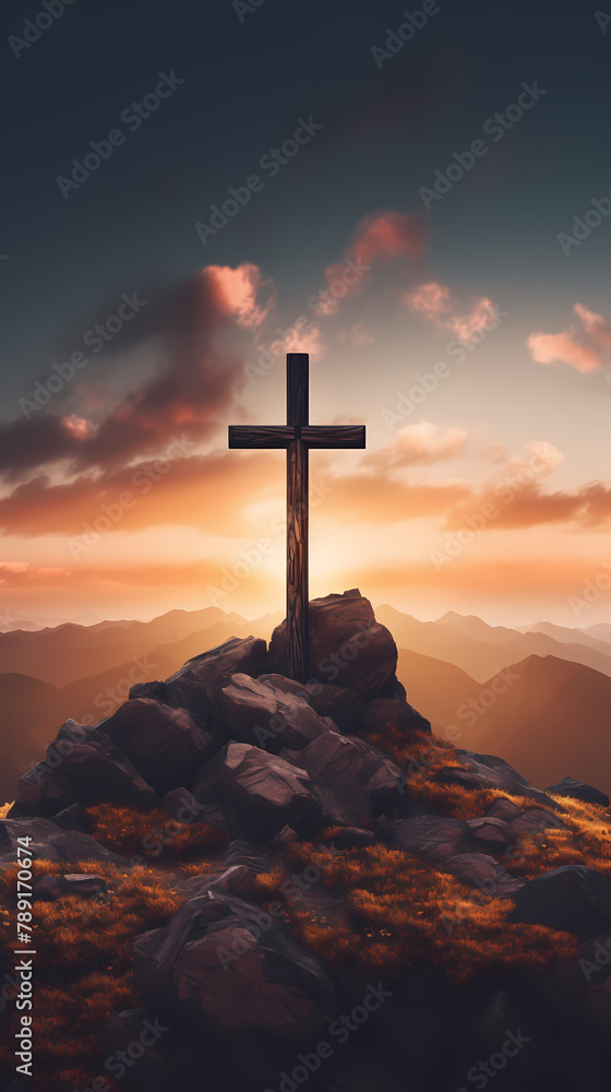 Cross background with copy space, Christian cross Cross background with copy space, Christian cross