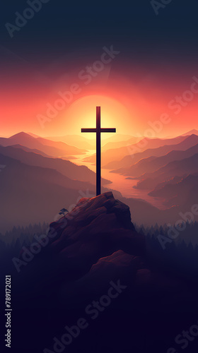 Cross background with copy space, Christian cross