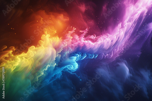 3D energy and colors merge in a rainbow tornado, vibrant display of natural power photo
