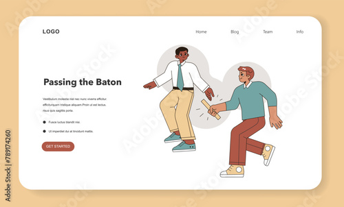 Passing the Baton concept. Vector illustration.