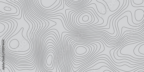 Abstract gray topography contour map background design .geometric black wave curve lines texture .abstract topographic map with  wave line pattern .