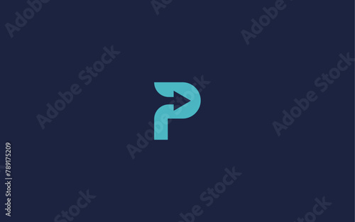 letter p with arrow logo icon design vector design template inspiration