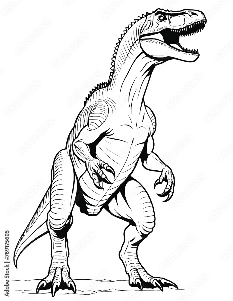 Fototapeta premium Allosaurus Dinosaur Art Coloring