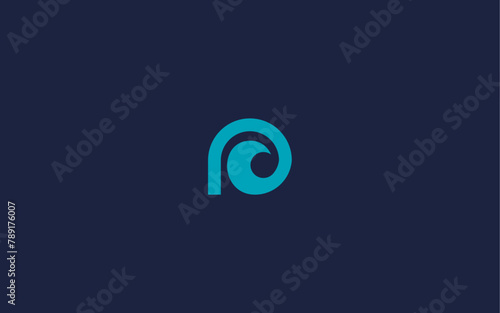 letter p with waves logo icon design vector design template inspiration