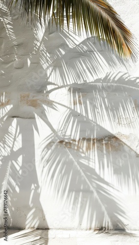 Shadow of a Palm Tree on a White Wall