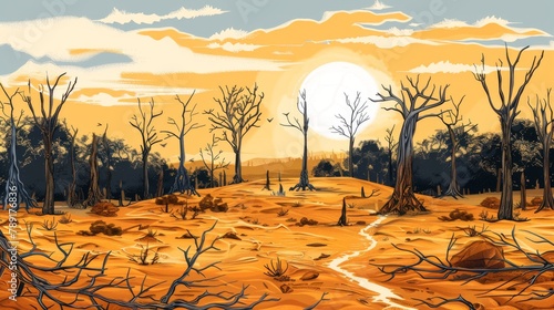 Desolate desert landscape a...