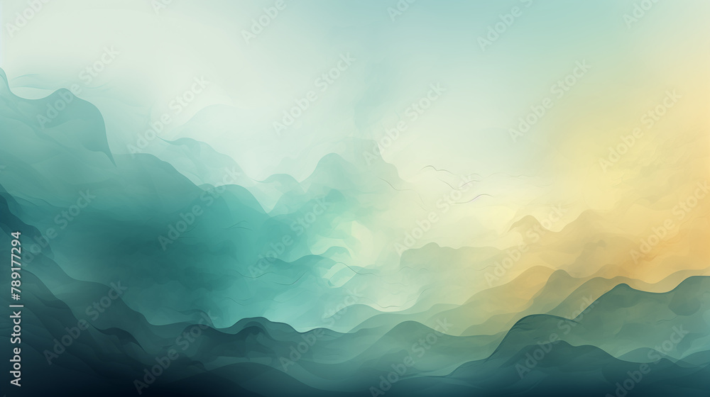 Abstract Blue to Yellow Gradient Hills Artwork Abstract Blue to Yellow Gradient Hills Artwork