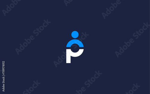 letter p with people logo icon design vector design template inspiration