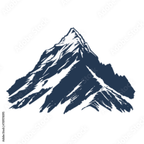 silhouette of a rugged mountain with a sharp peak dominates