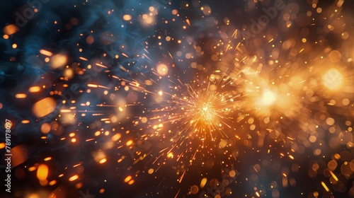 Blurry Blue and Yellow Firework