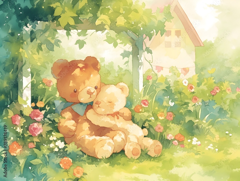 Dreamy Isekai Teddy Bear Wonderland A Whimsical Watercolor of Plush Toys in a Serene Natural Setting Dreamy Isekai Teddy Bear Wonderland A Whimsical Watercolor of Plush Toys in a Serene Natural Setting