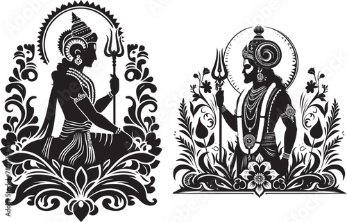  Ram Navami  Silhouette Vector Illustration