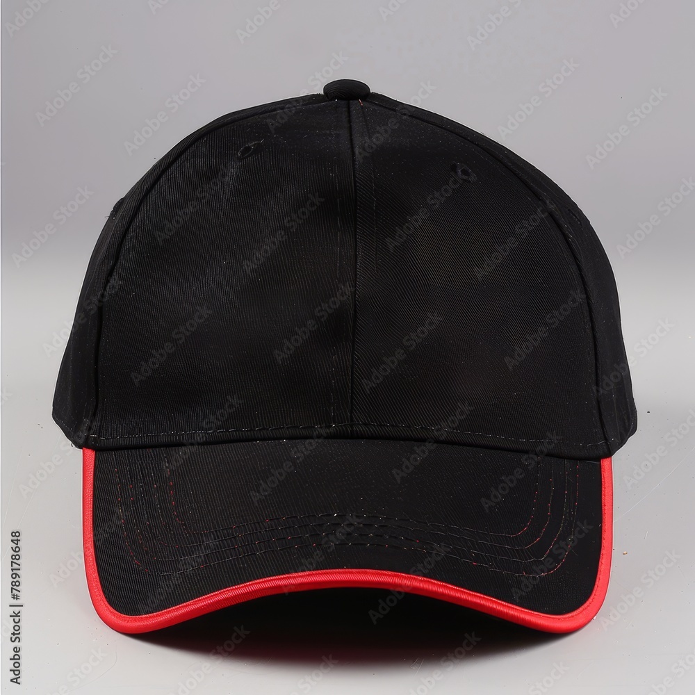 black baseball cap with space for a logo black baseball cap with space for a logo