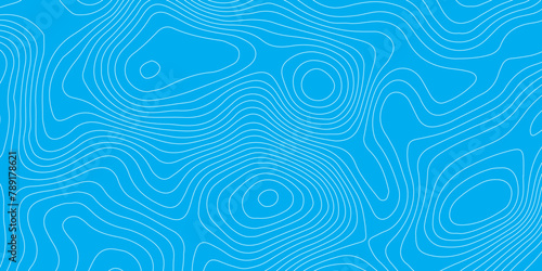 Abstract blue topography contour map background design .geometric white  wave curve lines texture .abstract topographic map with  wave line pattern .