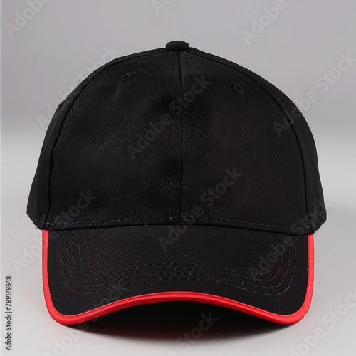 black baseball cap with space for a logo