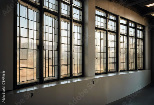 Factory Interrior PVC Windows Set glasses cut tempered window door colours material laminated transparent glazed float tint bulletproof interior industry showcase building frosted panel photo