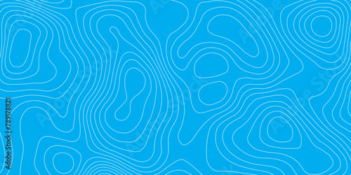 Abstract blue topography contour map background design .geometric white  wave curve lines texture .abstract topographic map with  wave line pattern .