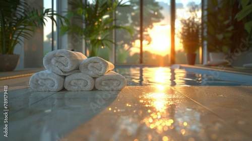 Table Set With Candles and Towels