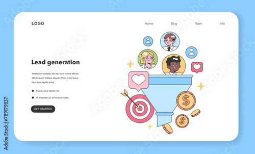 Lead generation set. Flat vector illustration