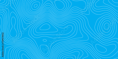 Abstract blue topography contour map background design .geometric white  wave curve lines texture .abstract topographic map with  wave line pattern .