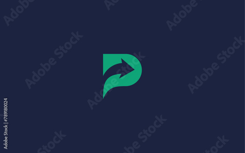 letter p with arrow logo icon design vector design template inspiration