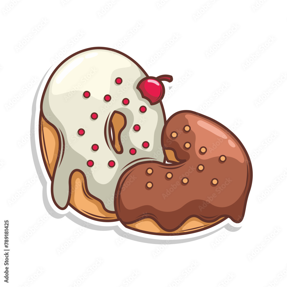 Delicious donut vector hand draw illustration Delicious donut vector hand draw illustration
