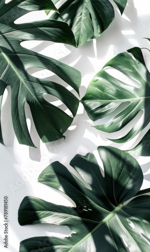 Group of Green Leaves on White Surface