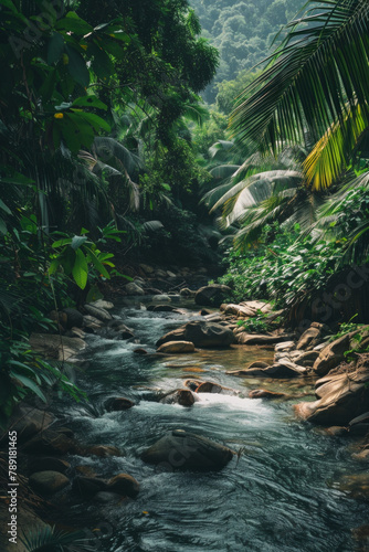 A river in a tropical jungle