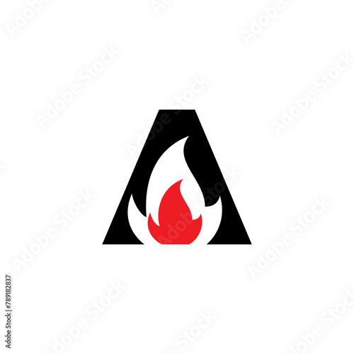 Letter A with Flame Logo 001