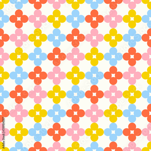 Stylish floral geometric seamless pattern. Soft shapes, minimalistic print. Simple geometric pattern composition, best use in web design, business card, invitation, poster, textile print.