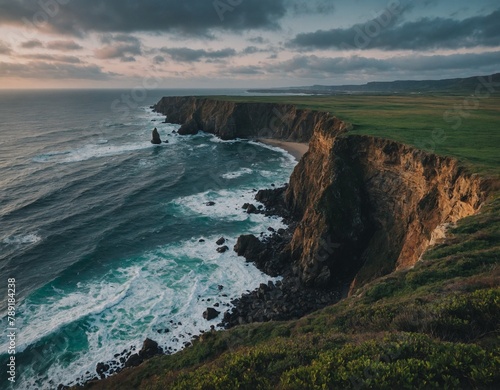 Coastal cliff overlooking the ocean 