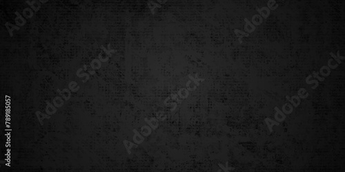 Dark black wall grunge textured concrete backdrop background. Panorama dark grey black slate gradient background or texture. Vector black concrete texture. Stone wall background.