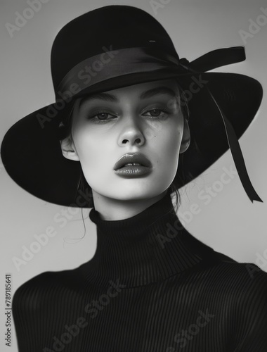 Woman Wearing Black Hat and Sweater