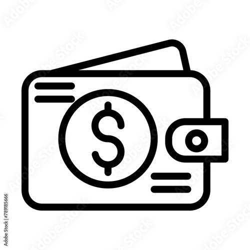 Wallet Vector Line Icon Design
