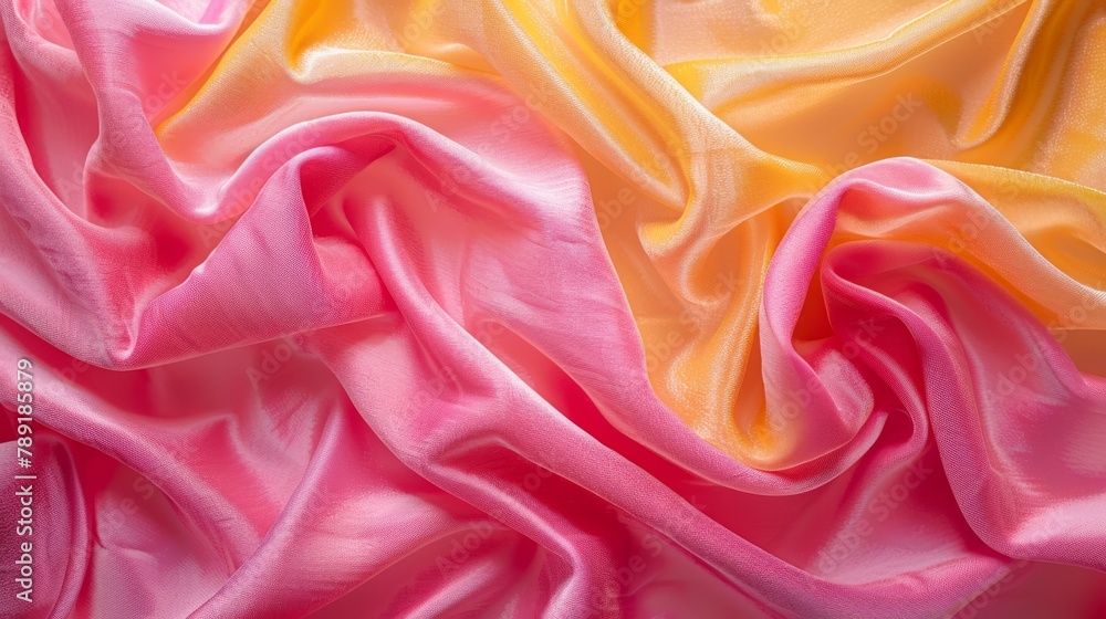 Obraz premium Silky Fabric in Pastel Pink and Yellow