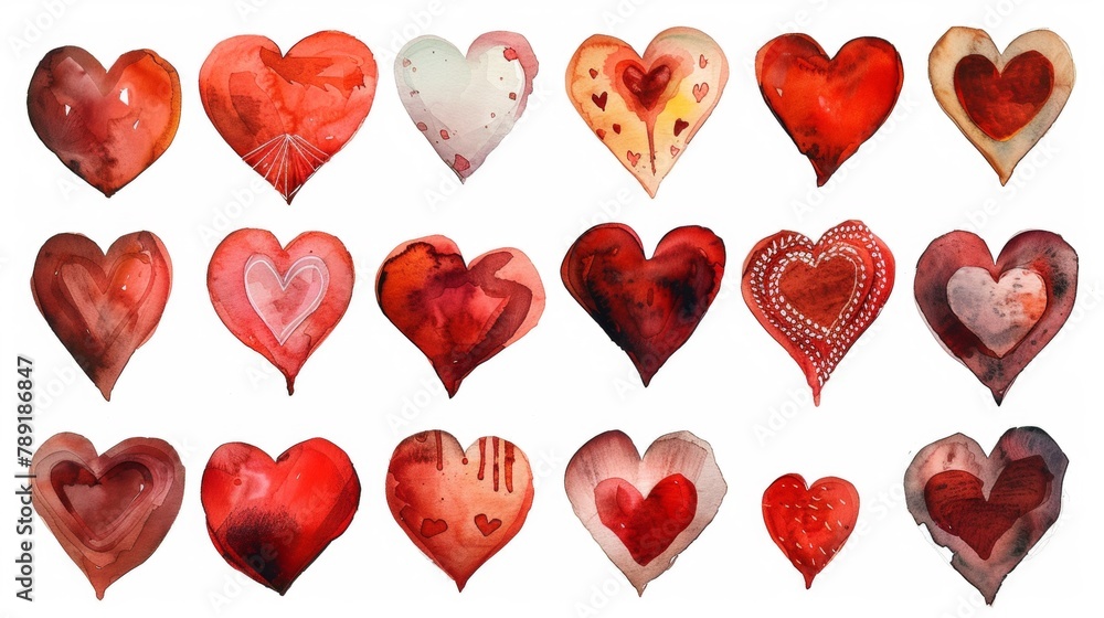 Collection of artistic vector illustration of heart Collection of artistic vector illustration of heart